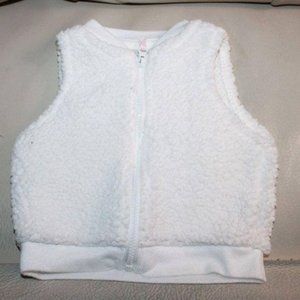 Infant Baby white plush vest  3-6 months